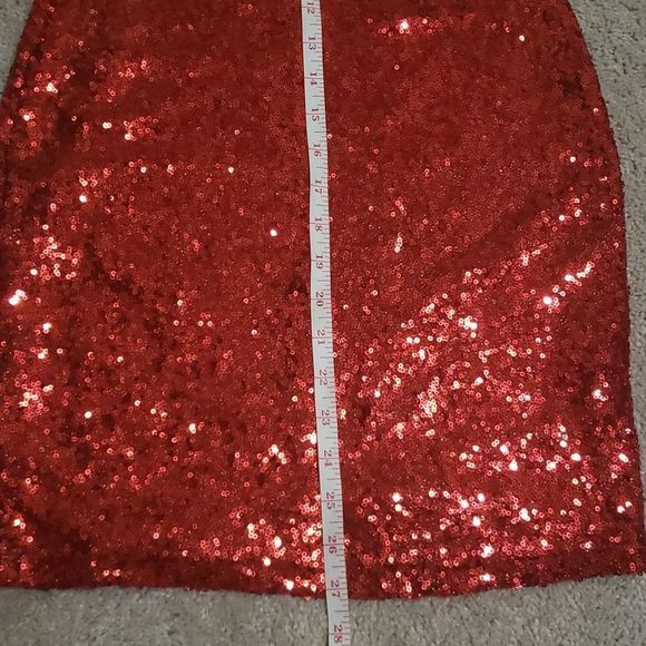 Red Mini Sequins Dress - Picture 9 of 9